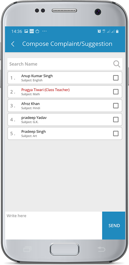 Write complaints to teachers