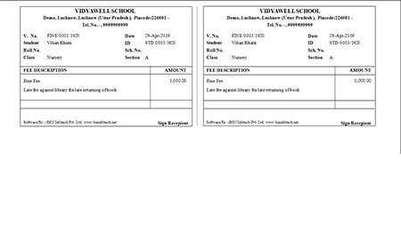 Late Fee receipt
