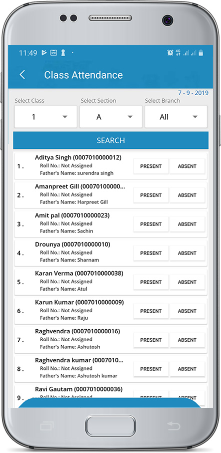 Manage Attendance of Students Class Wise