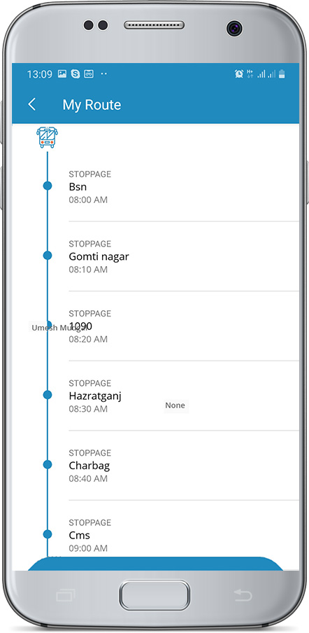 View the routes taken by the buses